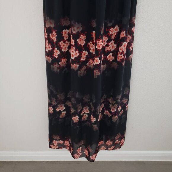 Jessica Simpson Lulu Maxi Dress Black Medium Floral Black Medium Sheer Fairy - Picture 4 of 11